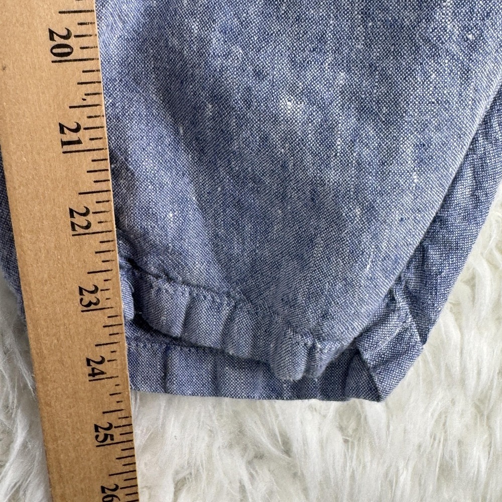 J. Jill Pants Womens M Petite Blue 100%‎ Linen Elastic Waist Pockets Natural - Picture 7 of 11